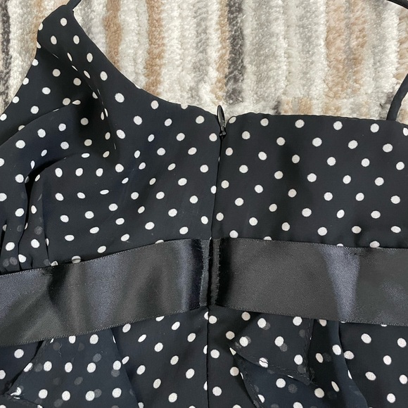 Black & white polka dot spaghetti strap dress - size 4 - Picture 8 of 10